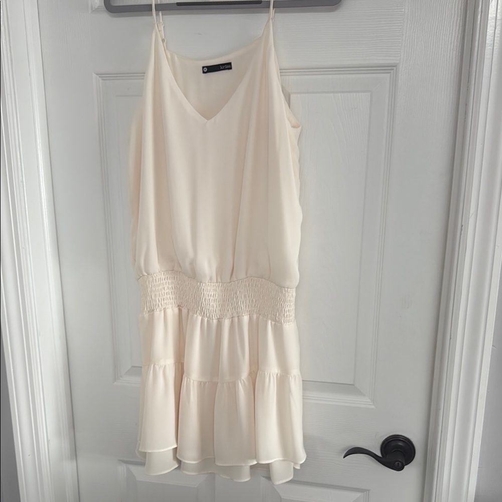 Cream Ruffled Tiered Mini Sundress